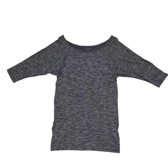 Sweaty Betty Marled Gray 3/4 Sleeve Seamless Top Shirt size Small - Picture 1 of 5